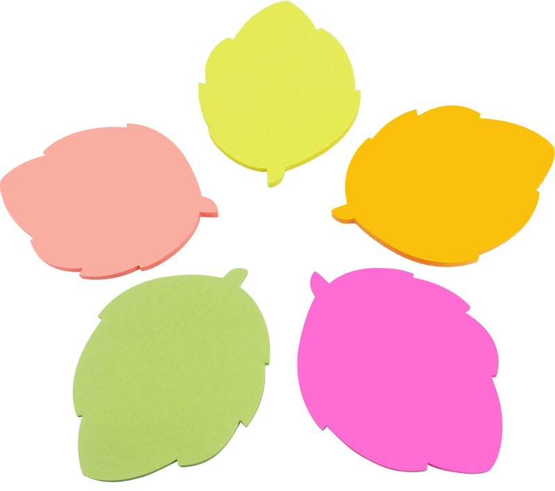 4A Shapes Sticky Notes,Leaf Shape,2.83 x 2.83 Inches,Neon Assorted,Self-Stick Notes,200 Sheets/Pad,1 Pad/Pack,4A 5061 - Image 1